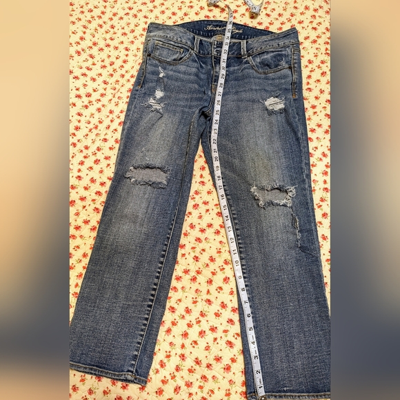 💥5 for 25 💥 American Eagle Artist distressed crop jeans 👖size 12 - Picture 2 of 16